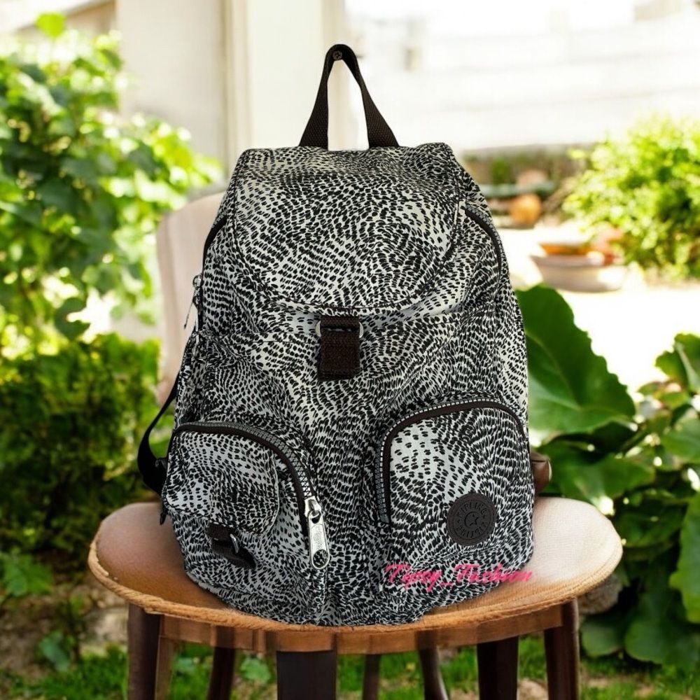 Kipling Backpack Firefly Small Leopard Print Bag